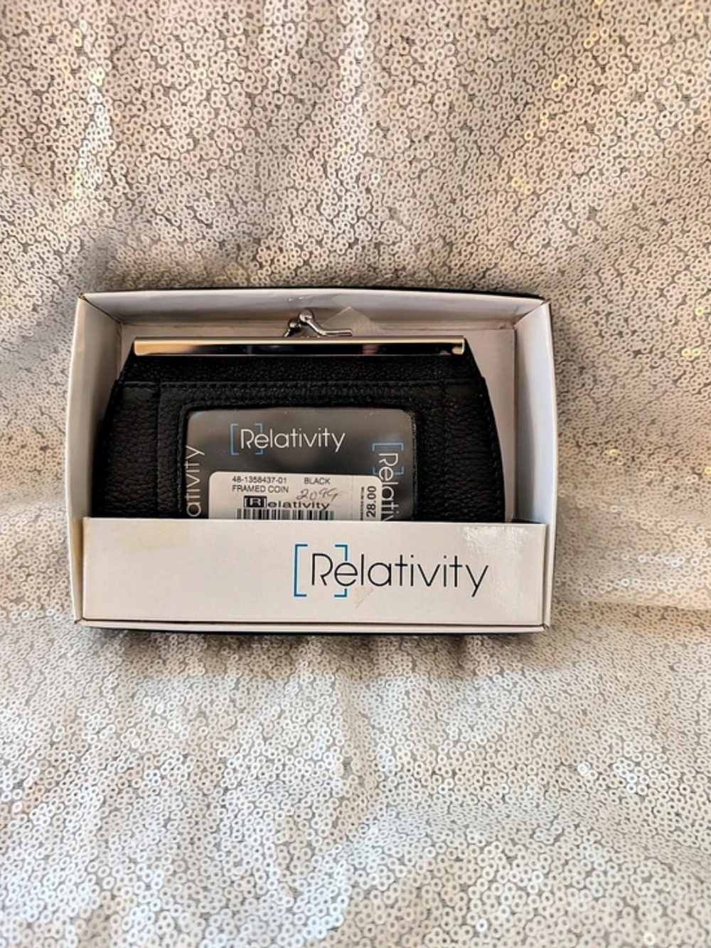 Relativity Framed Coin Wallet Black